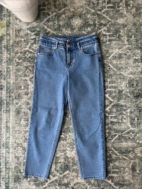 1822 High-Waist Elastic Women's Blue Jeans